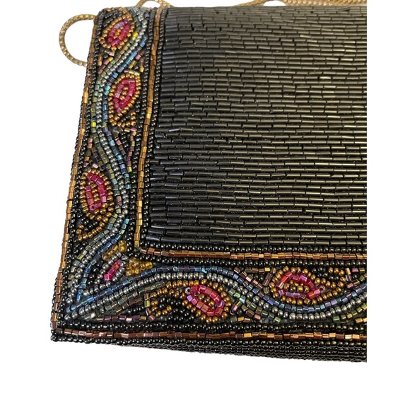 VINTAGE 1960’s Walborg Clutch Purse with Brass Crossbody Strap - Picture 5 of 15